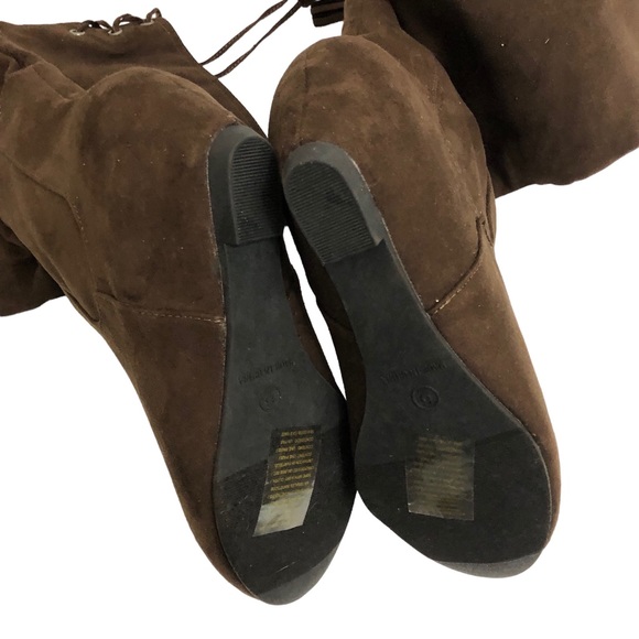 Brown faux suede knee high boots. Sz 6. New - Picture 4 of 4